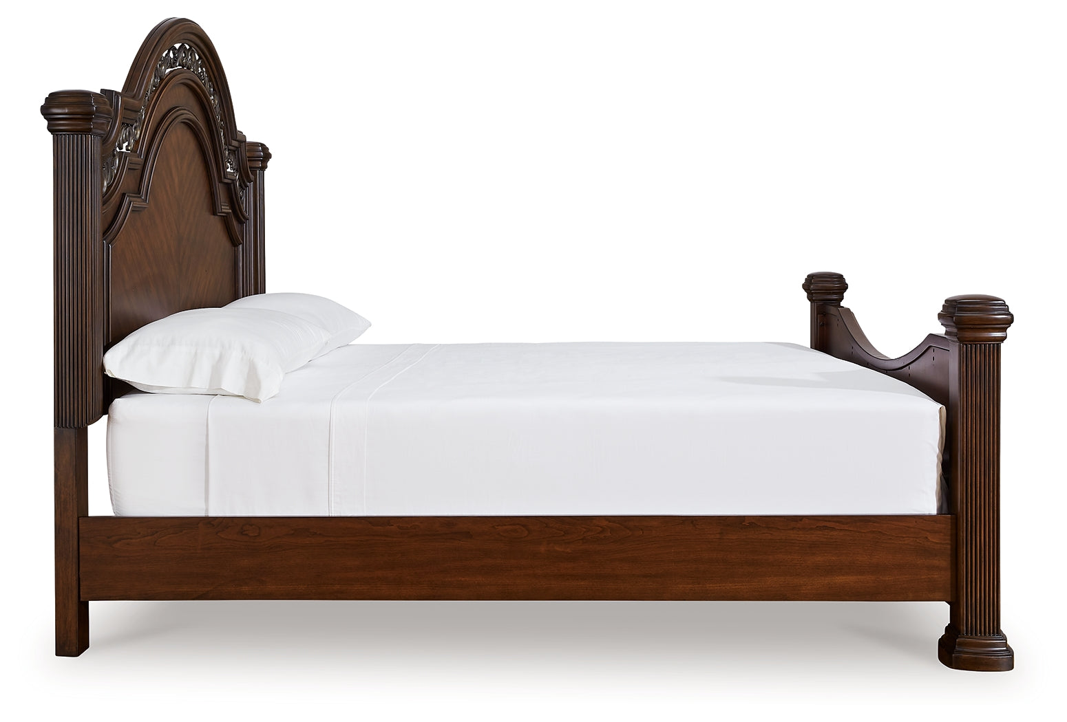 Ashley Furniture - Lavinton King Poster Bed - Brown - Dark Brown Wood - Beds - Additional View 4