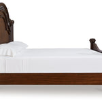 Ashley Furniture - Lavinton King Poster Bed - Brown - Dark Brown Wood - Beds - Additional View 4
