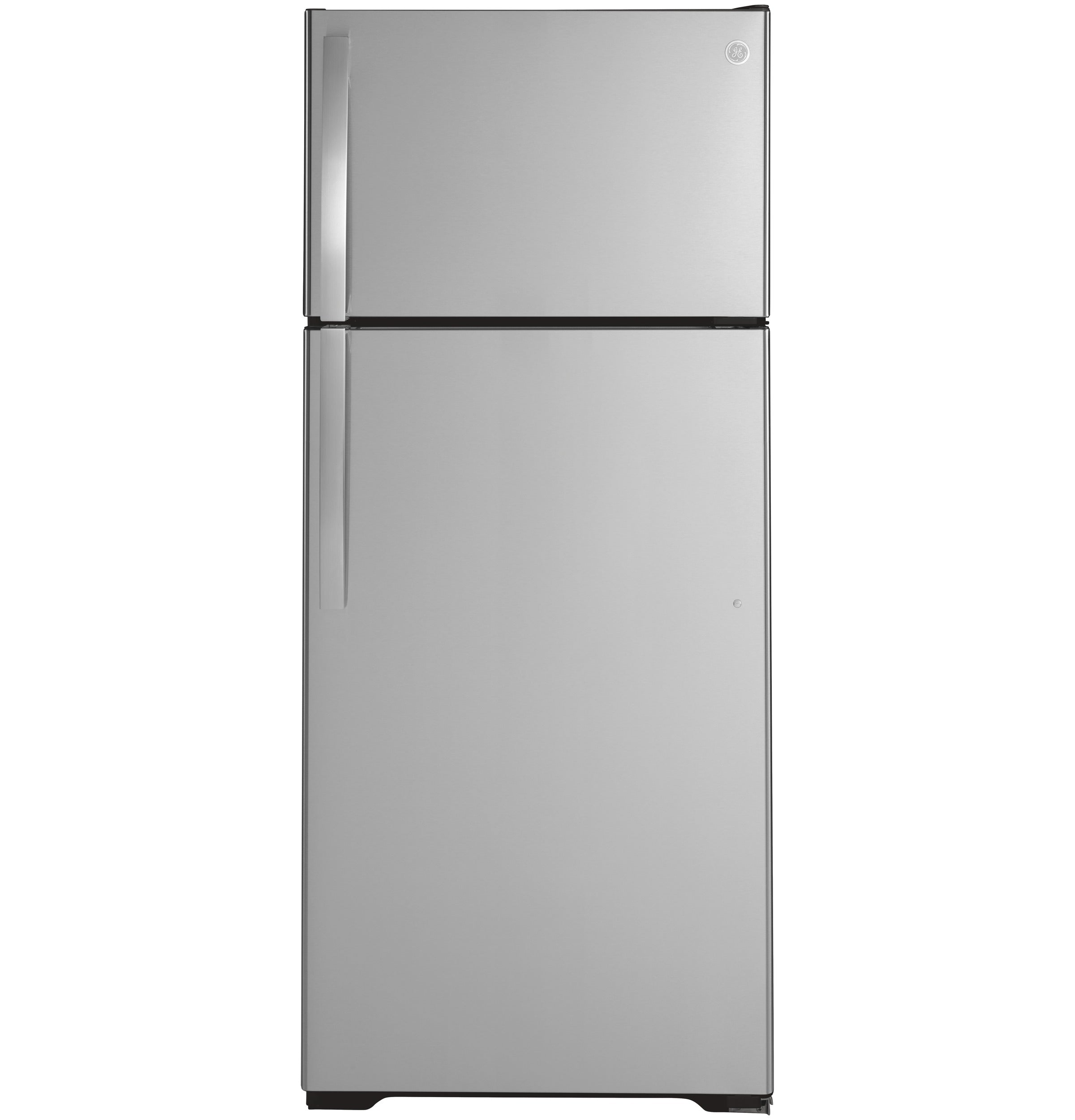 GE STAINLESS 17.5CU TOP FREEZER REFRIGERATOR - Pearl Silver - Refrigerators