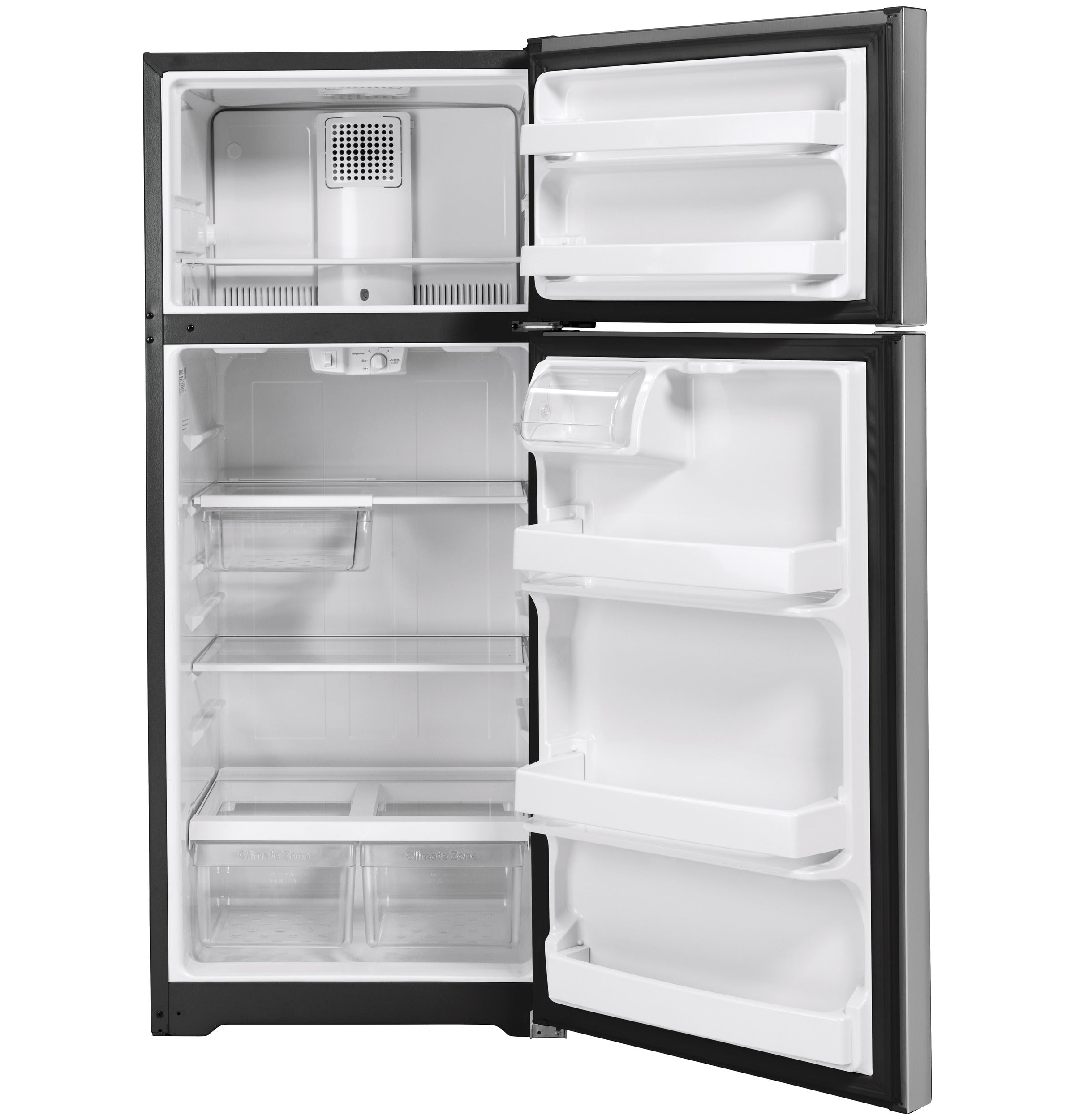 GE STAINLESS 17.5CU TOP FREEZER REFRIGERATOR - Pearl Silver - Refrigerators - Additional View 3