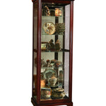 Pulaski Furniture - VICTORIAN CHERRY TWO WAY SLIDING DOOR CURIO CABINET - Dark Brown Wood|Glass - Cabinets