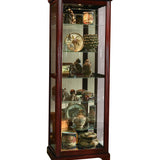 Pulaski Furniture - VICTORIAN CHERRY TWO WAY SLIDING DOOR CURIO CABINET - Dark Brown Wood|Glass - Cabinets