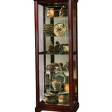 Pulaski Furniture - VICTORIAN CHERRY TWO WAY SLIDING DOOR CURIO CABINET - Dark Brown Wood|Glass - Cabinets - Additional View 1
