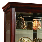 Pulaski Furniture - VICTORIAN CHERRY TWO WAY SLIDING DOOR CURIO CABINET - Dark Brown Wood|Glass - Cabinets - Additional View 2