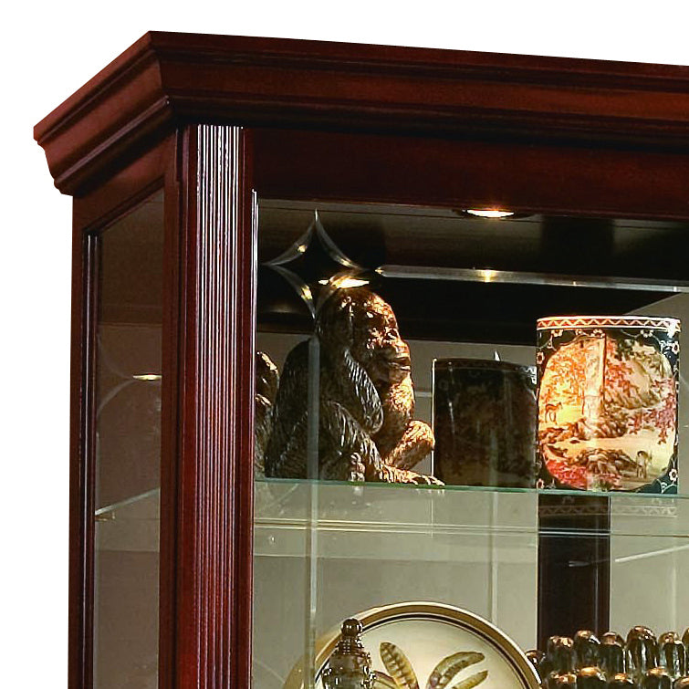 Pulaski Furniture - VICTORIAN CHERRY TWO WAY SLIDING DOOR CURIO CABINET - Dark Brown Wood|Glass - Cabinets - Additional View 2