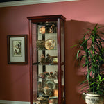 Pulaski Furniture - VICTORIAN CHERRY TWO WAY SLIDING DOOR CURIO CABINET - Dark Brown Wood|Glass - Cabinets - Additional View 5