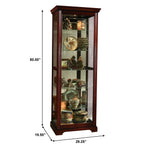 Pulaski Furniture - VICTORIAN CHERRY TWO WAY SLIDING DOOR CURIO CABINET - Dark Brown Wood|Glass - Cabinets - Additional View 6
