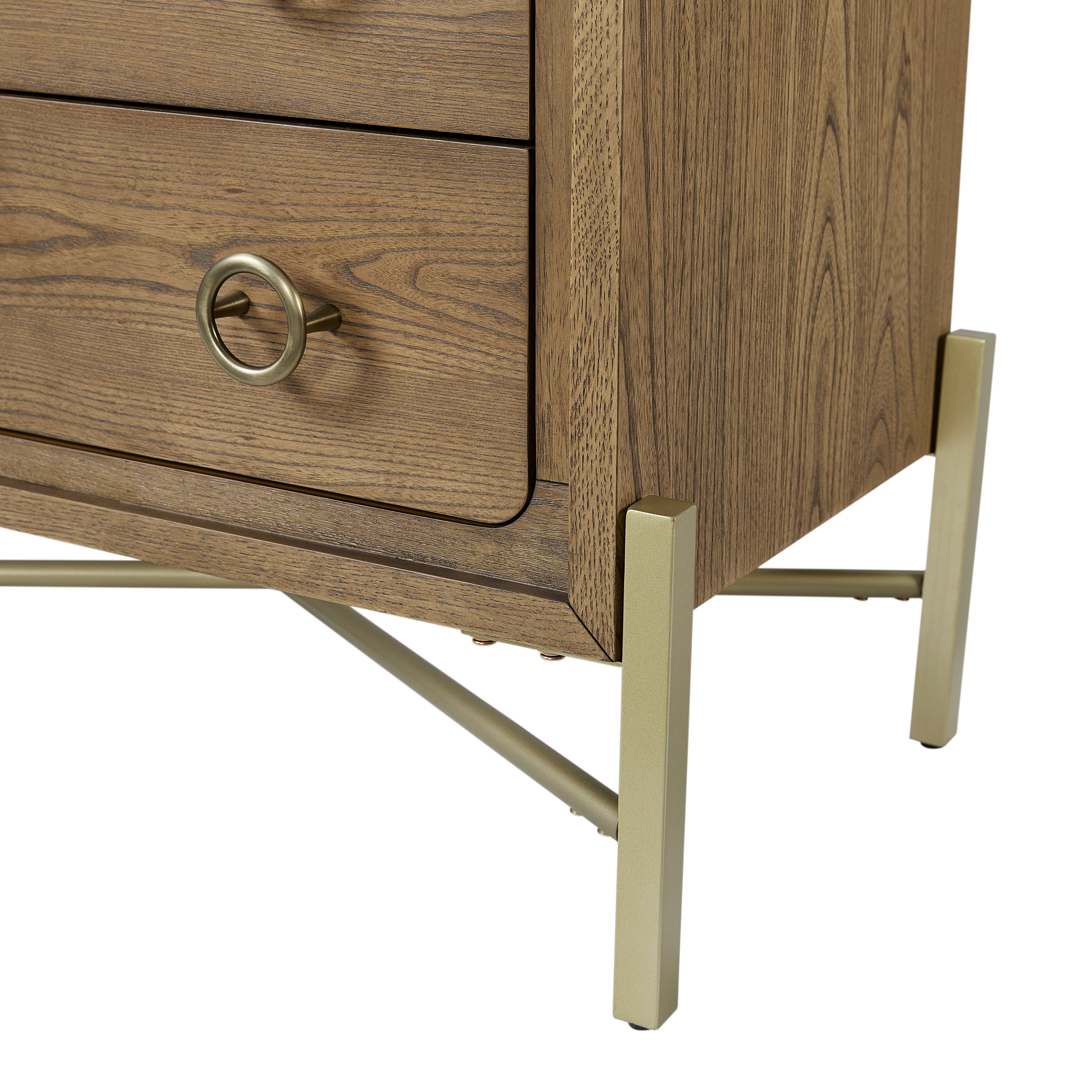 Bernards - ELURE LATTE NIGHTSTAND - Light Brown Wood - Nightstands - Additional View 2