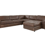 NESTOR BROWN LEATHER 5 PIECE SECTIONAL