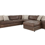 NESTOR BROWN LEATHER 5 PIECE SECTIONAL - Additional View 1
