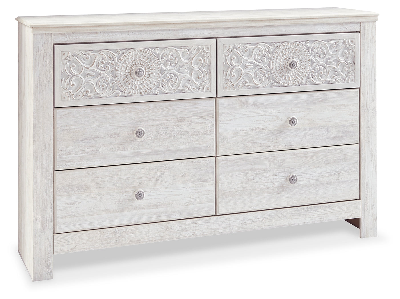 Ashley Furniture - Paxberry Dresser - White Wood - Dresser & Mirror