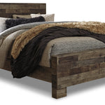 Ashley Furniture - Derekson Queen Panel Bed - Grey - Dark Gray Wood - Beds