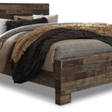 Ashley Furniture - Derekson Queen Panel Bed - Grey - Dark Gray Wood - Beds