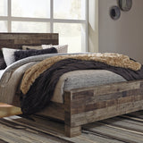 Ashley Furniture - Derekson Queen Panel Bed - Grey - Dark Gray Wood - Beds - Additional View 3