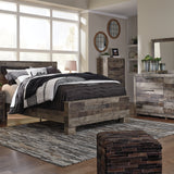 Ashley Furniture - Derekson Queen Panel Bed - Grey - Dark Gray Wood - Beds - Additional View 5