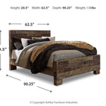 Ashley Furniture - Derekson Queen Panel Bed - Grey - Dark Gray Wood - Beds - Additional View 6