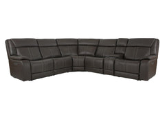 XARA EARTH LEATHER 6 PIECE POWER SECTIONAL