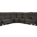 XARA EARTH LEATHER 6 PIECE POWER SECTIONAL - Additional View 1