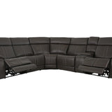 XARA EARTH LEATHER 6 PIECE POWER SECTIONAL - Additional View 1