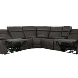 XARA EARTH LEATHER 6 PIECE POWER SECTIONAL - Additional View 2