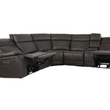 XARA EARTH LEATHER 6 PIECE POWER SECTIONAL - Additional View 3