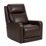 Levi Coffee Leather Power Auto Glider Recliner