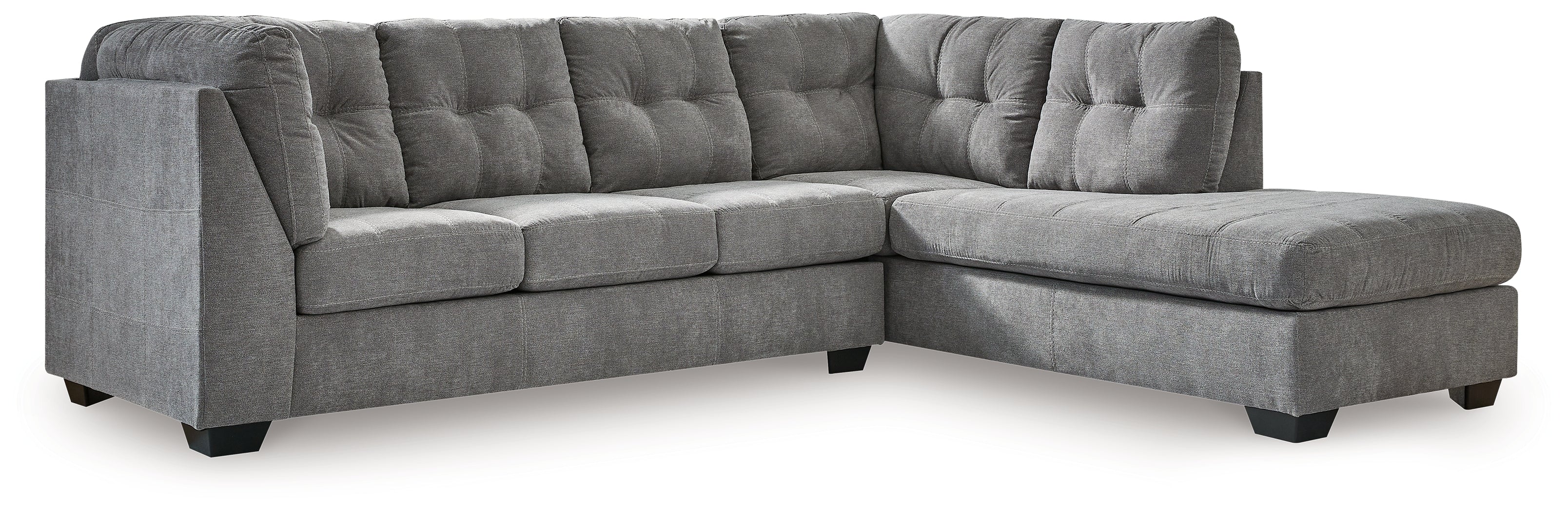 Ashley Furniture - Marrelton 2 Piece Sectional - Gray - Dark Gray Fabric - Sectionals