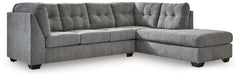 Ashley Furniture - Marrelton 2 Piece Sectional - Gray - Dark Gray Fabric - Sectionals