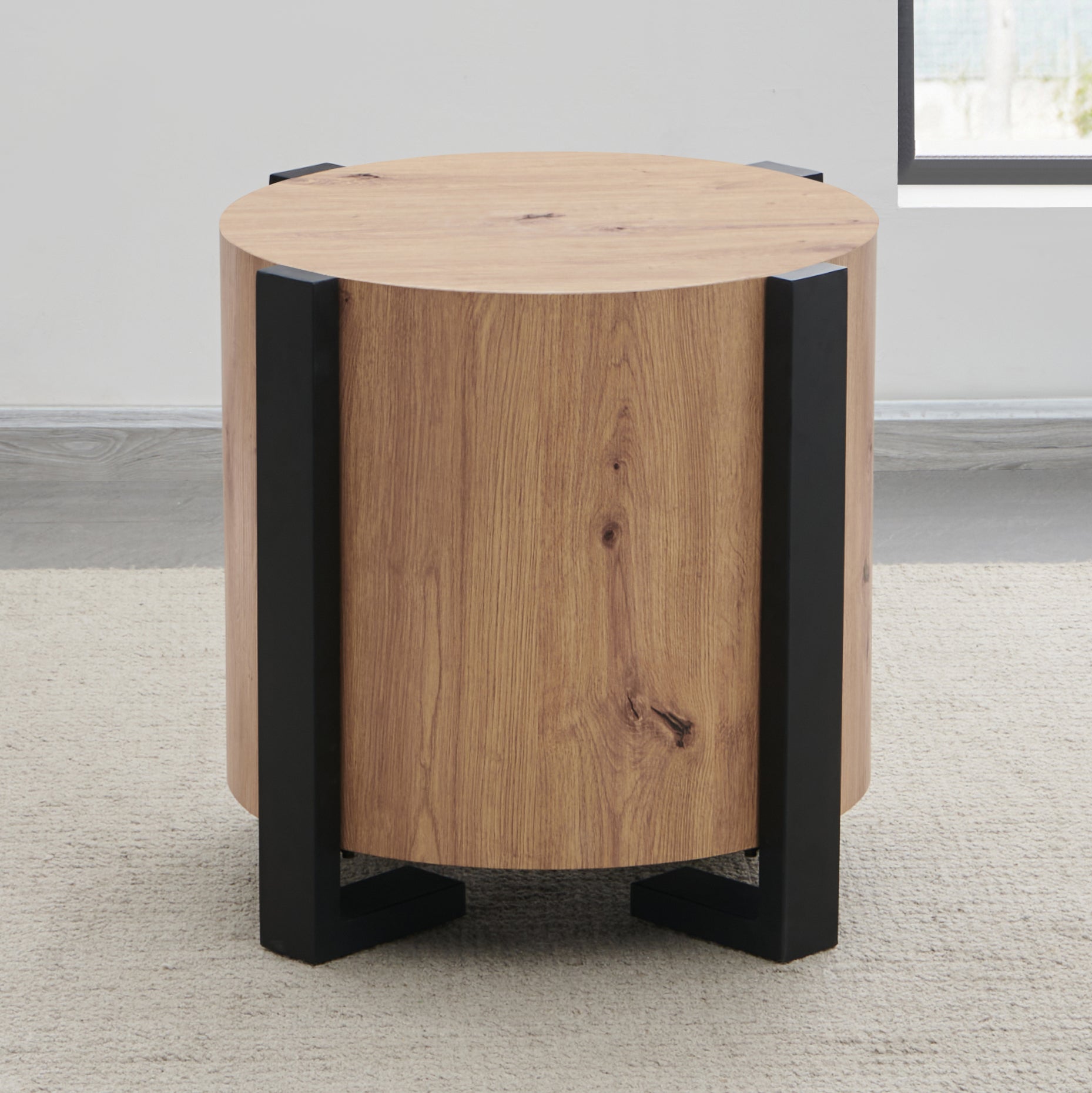 Steve Silver Furniture - DARCIE END TABLE - Light Brown|Black Wood - Tables - Additional View 2