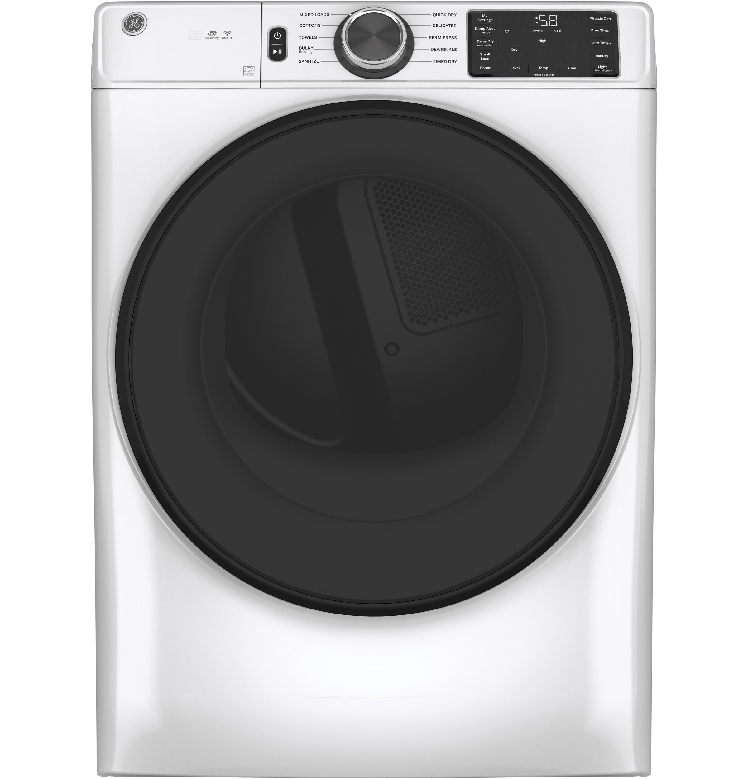 GE WHITE 7.8CU FRONT LOAD DRYER - White|Black - Dryers