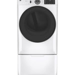 GE WHITE 7.8CU FRONT LOAD DRYER - White|Black - Dryers - Additional View 1