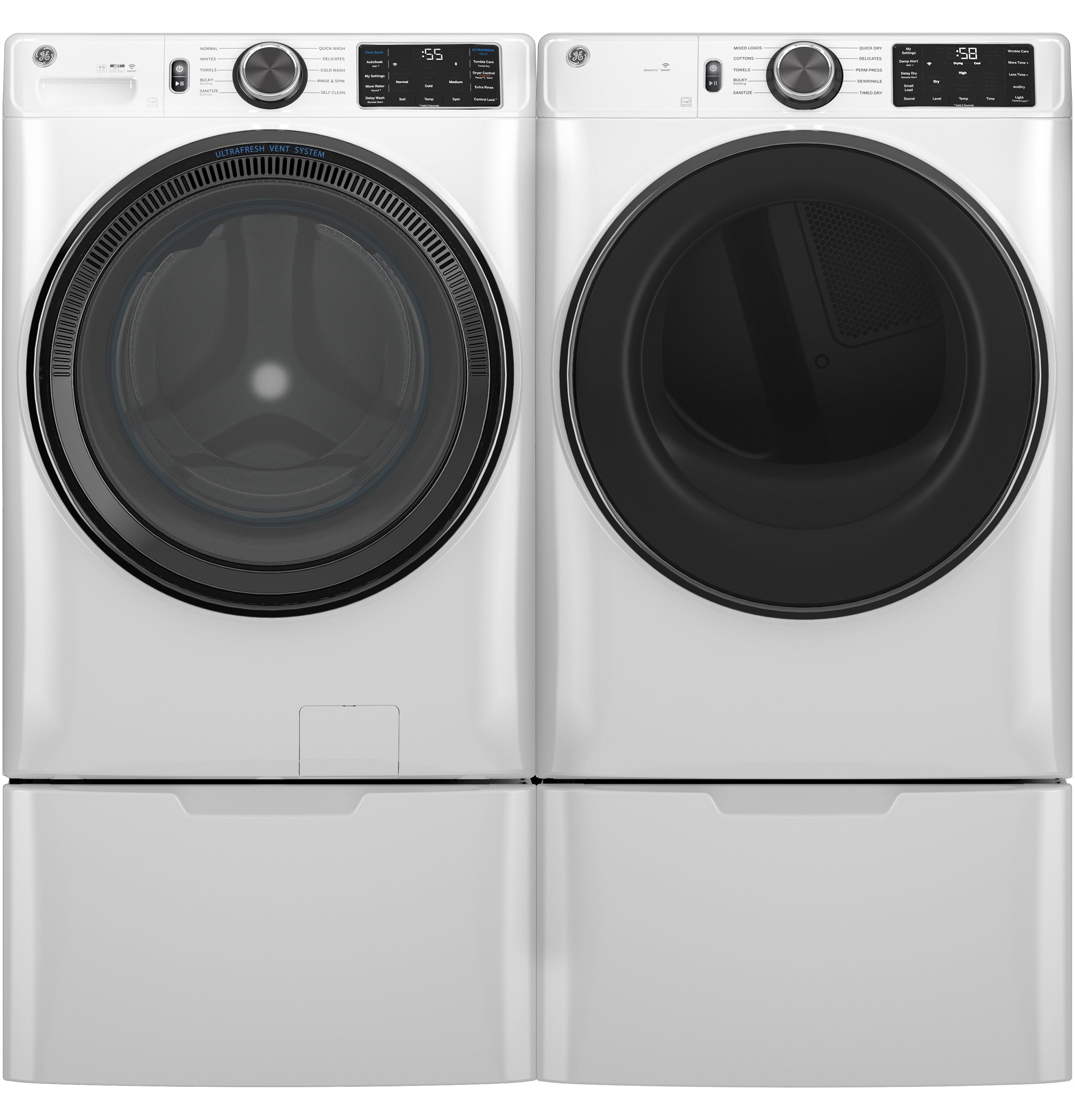 GE WHITE 7.8CU FRONT LOAD DRYER - White|Black - Dryers - Additional View 30