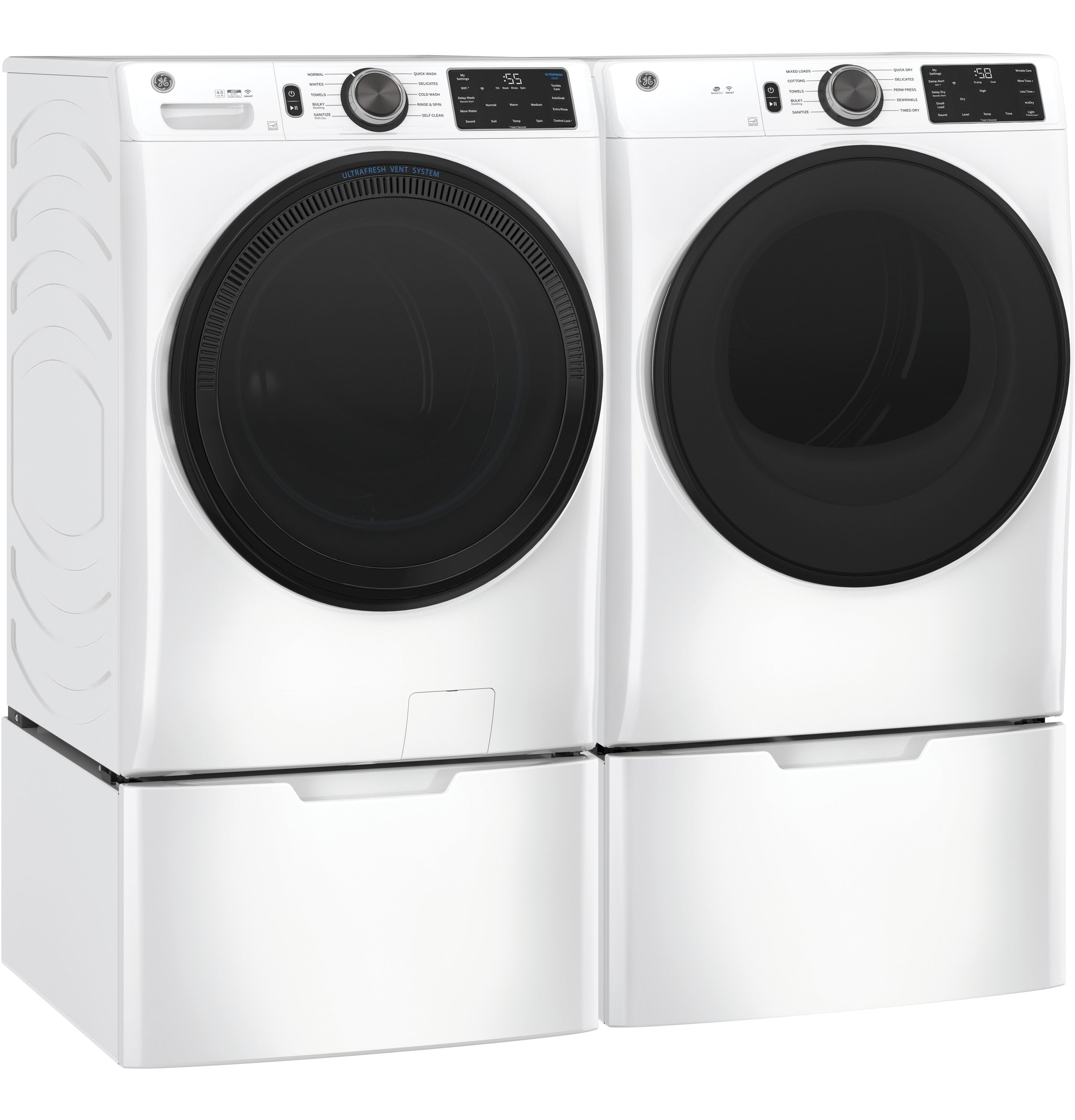 GE WHITE 7.8CU FRONT LOAD DRYER - White|Black - Dryers - Additional View 8