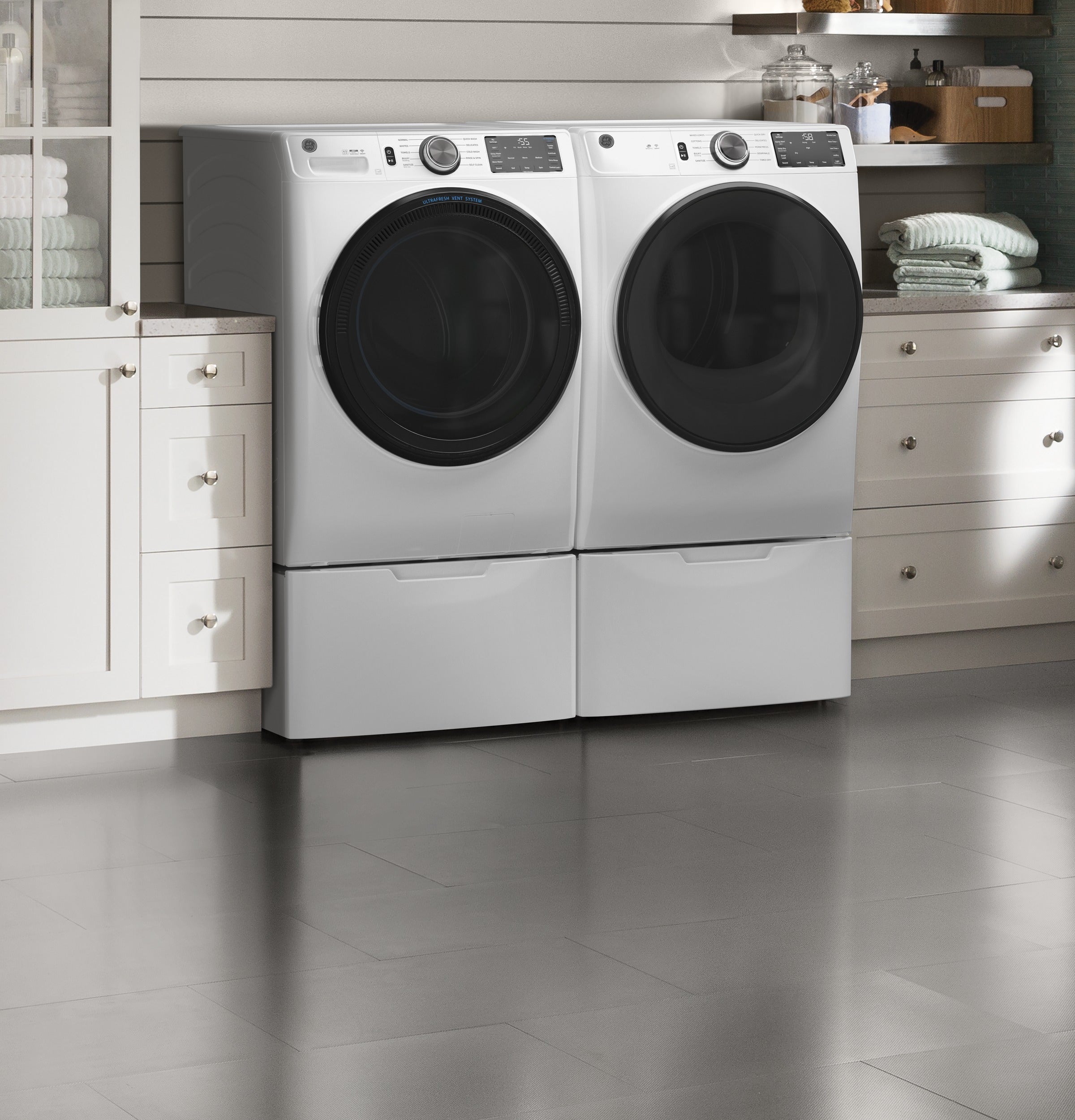 GE WHITE 7.8CU FRONT LOAD DRYER - White|Black - Dryers - Additional View 20