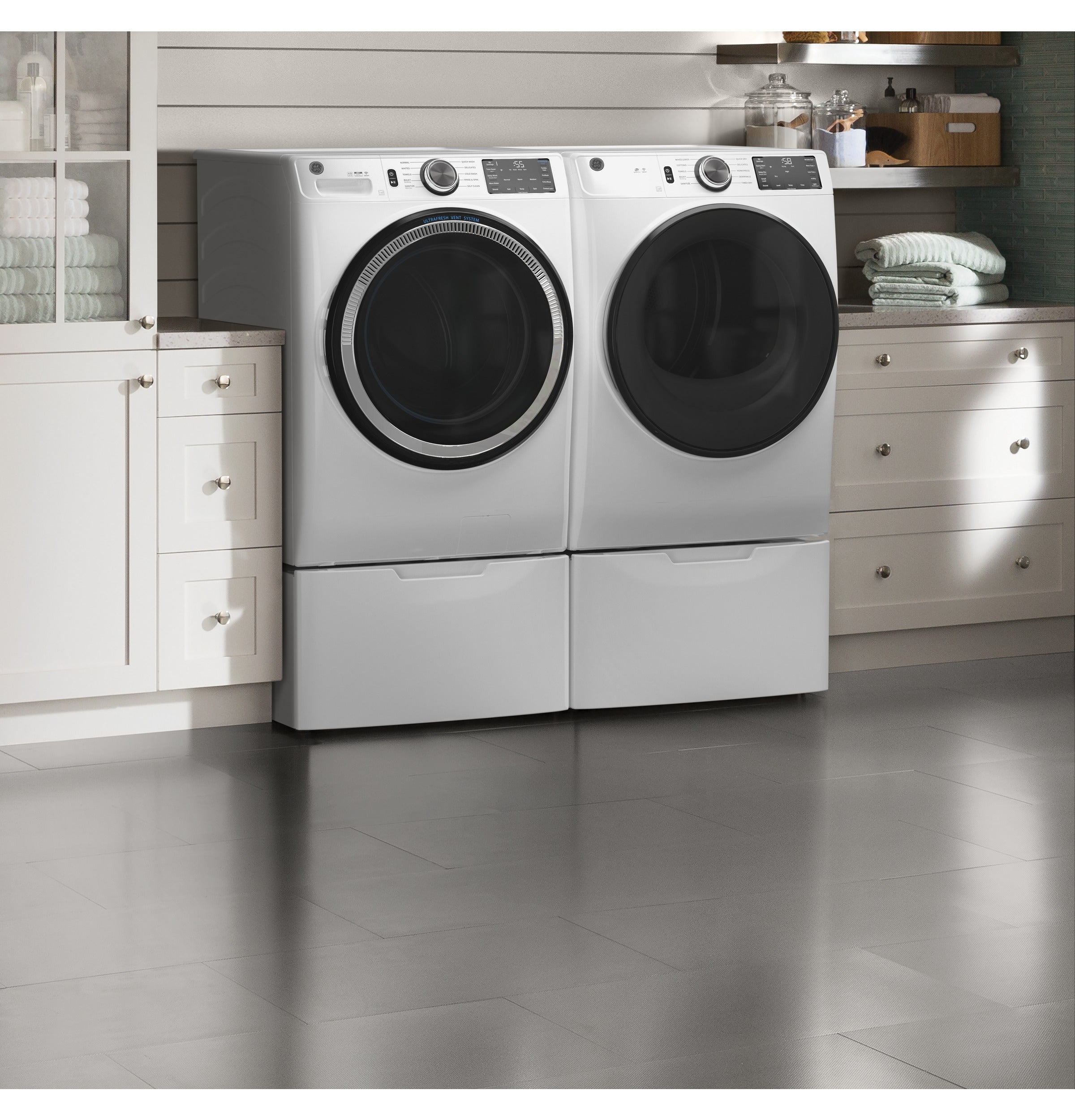 GE WHITE 7.8CU FRONT LOAD DRYER - White|Black - Dryers - Additional View 23