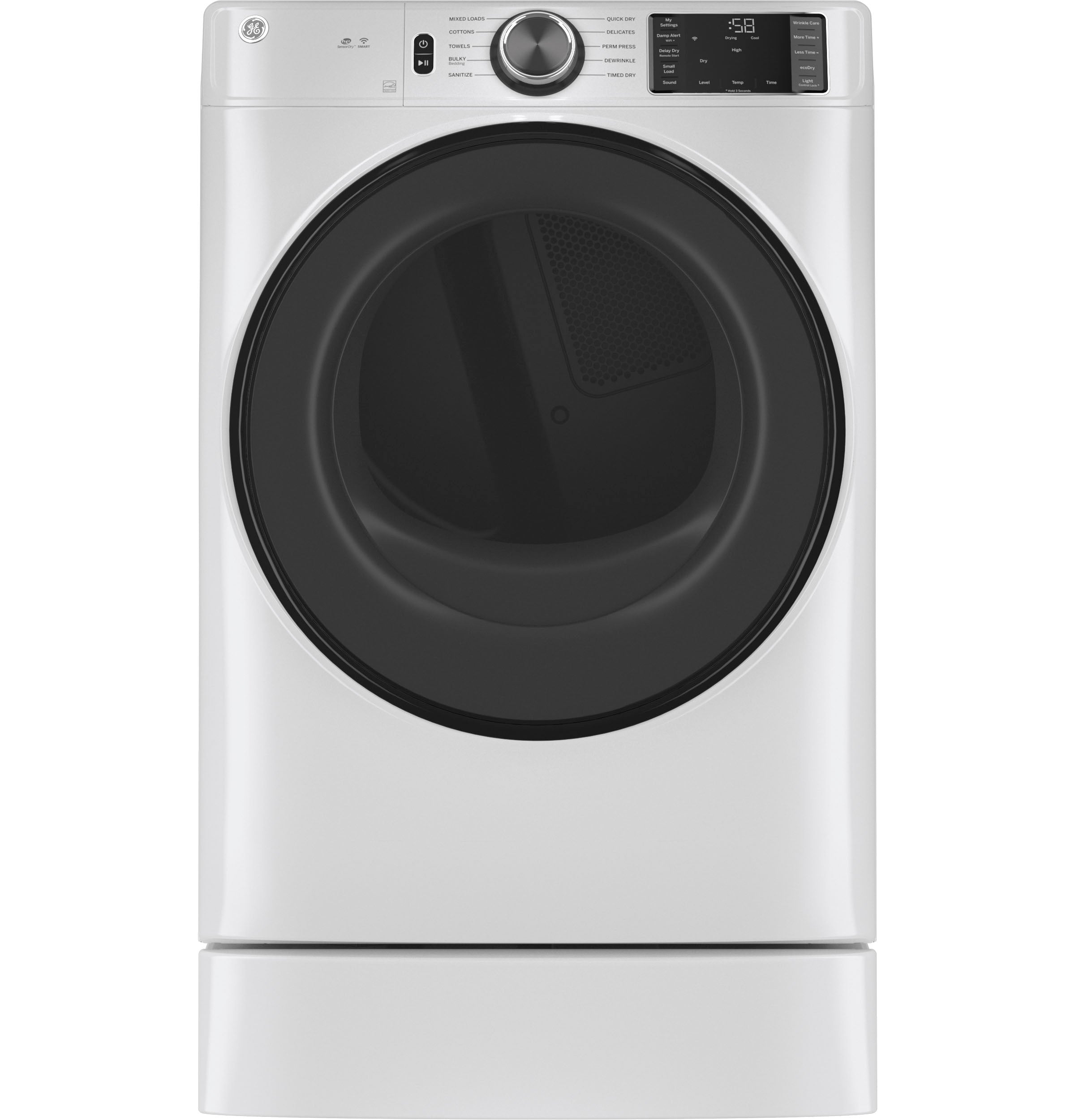 GE WHITE 7.8CU FRONT LOAD DRYER - White|Black - Dryers - Additional View 25