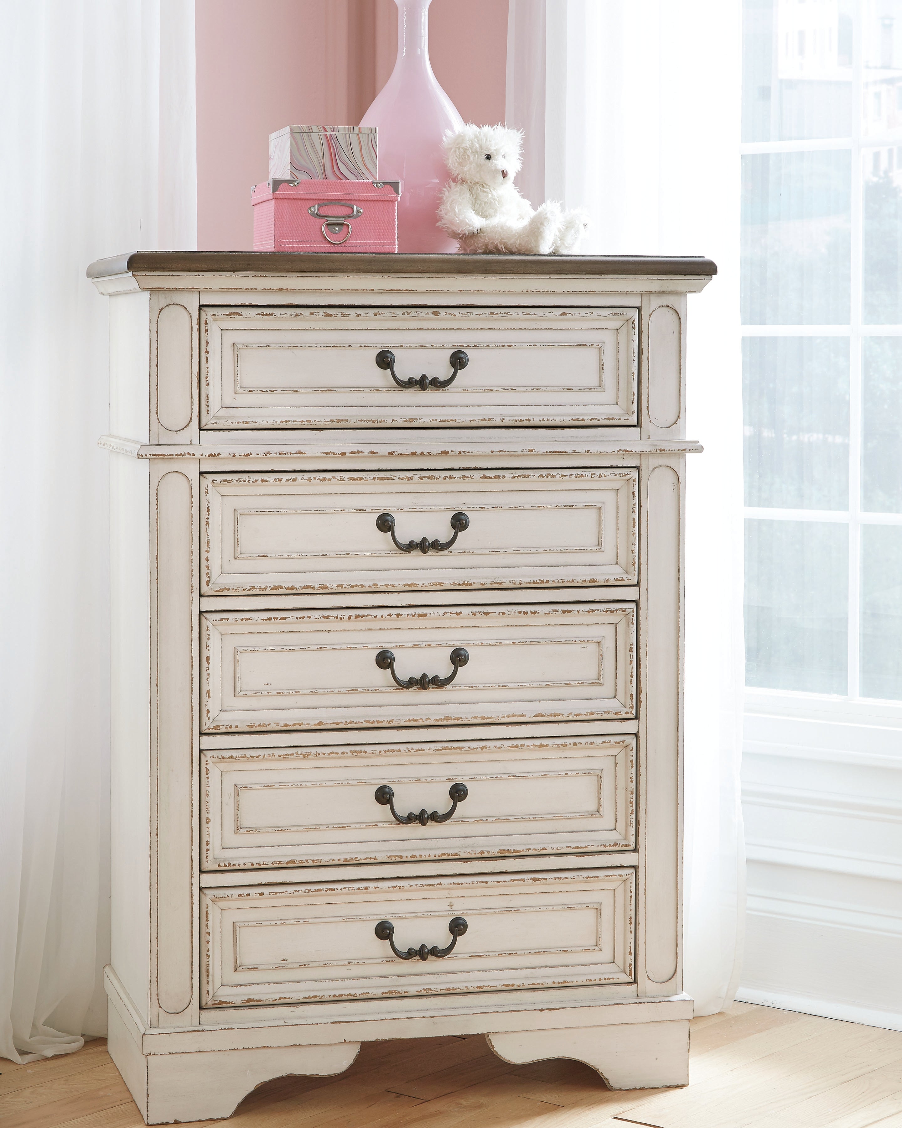 Ashley Furniture - REALYN CHEST - White Wood - Chests - Additional View 1