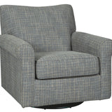 Ashley Furniture - RENLEY GRAY SWIVEL GLIDER CHAIR - Pearl Silver Fabric - Chairs