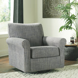 Ashley Furniture - RENLEY GRAY SWIVEL GLIDER CHAIR - Pearl Silver Fabric - Chairs - Additional View 1