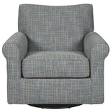 Ashley Furniture - RENLEY GRAY SWIVEL GLIDER CHAIR - Pearl Silver Fabric - Chairs - Additional View 2