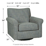 Ashley Furniture - RENLEY GRAY SWIVEL GLIDER CHAIR - Pearl Silver Fabric - Chairs - Additional View 3