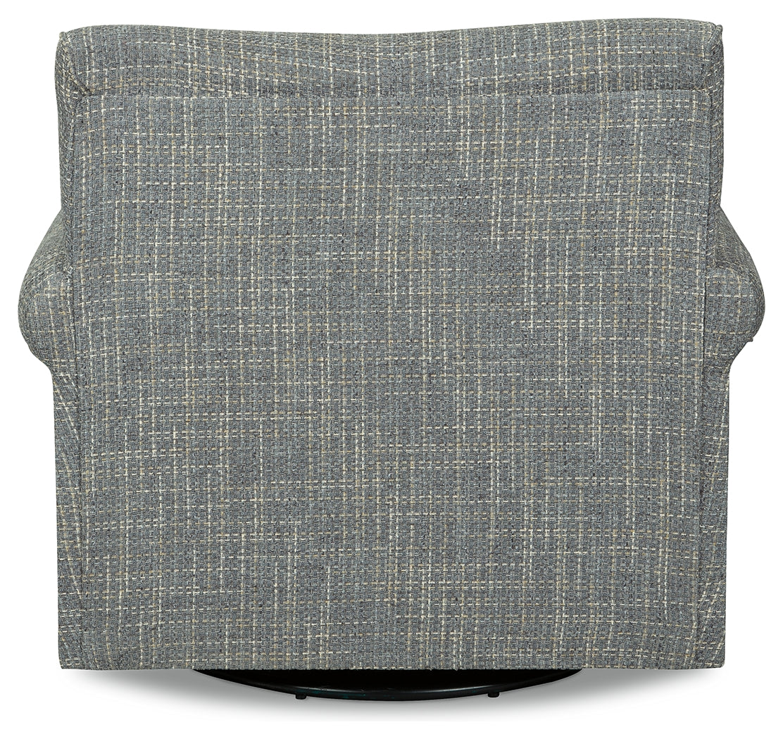 Ashley Furniture - RENLEY GRAY SWIVEL GLIDER CHAIR - Pearl Silver Fabric - Chairs - Additional View 5