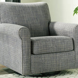 Ashley Furniture - RENLEY GRAY SWIVEL GLIDER CHAIR - Pearl Silver Fabric - Chairs - Additional View 7
