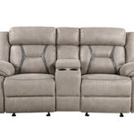 Steve Silver Furniture - TYSON RECLINING GLIDER LOVESEAT - Dark Gray Faux Leather - Loveseats