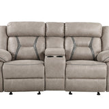 Steve Silver Furniture - TYSON RECLINING GLIDER LOVESEAT - Dark Gray Faux Leather - Loveseats