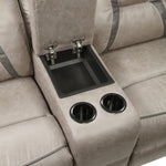 Steve Silver Furniture - TYSON RECLINING GLIDER LOVESEAT - Dark Gray Faux Leather - Loveseats - Additional View 4