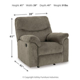 Ashley Furniture - Alphons Recliner - Beige Fabric - Recliners - Additional View 8