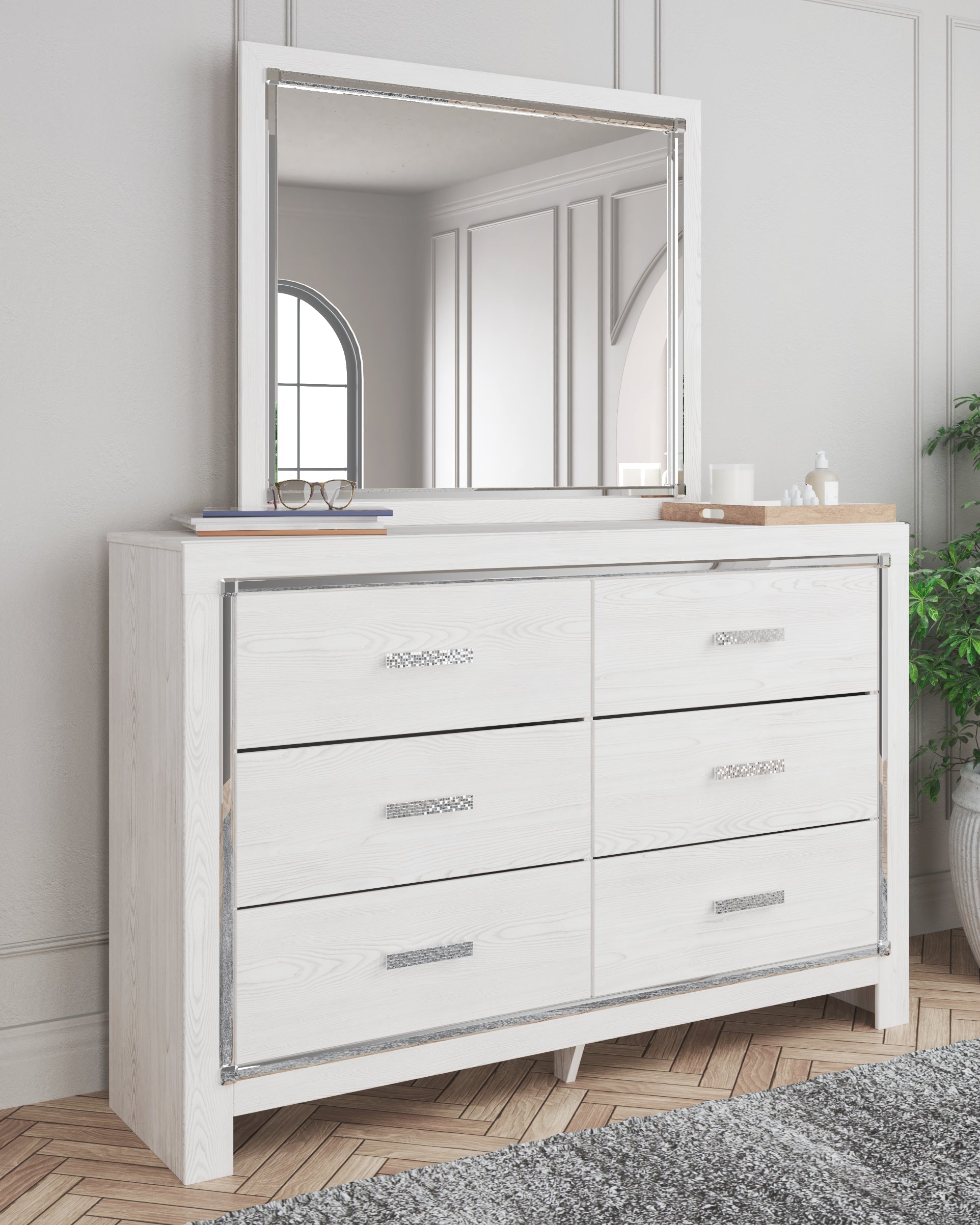 Ashley Furniture - Altyra Dresser And Mirror - White Wood - Dresser & Mirror - Additional View 2