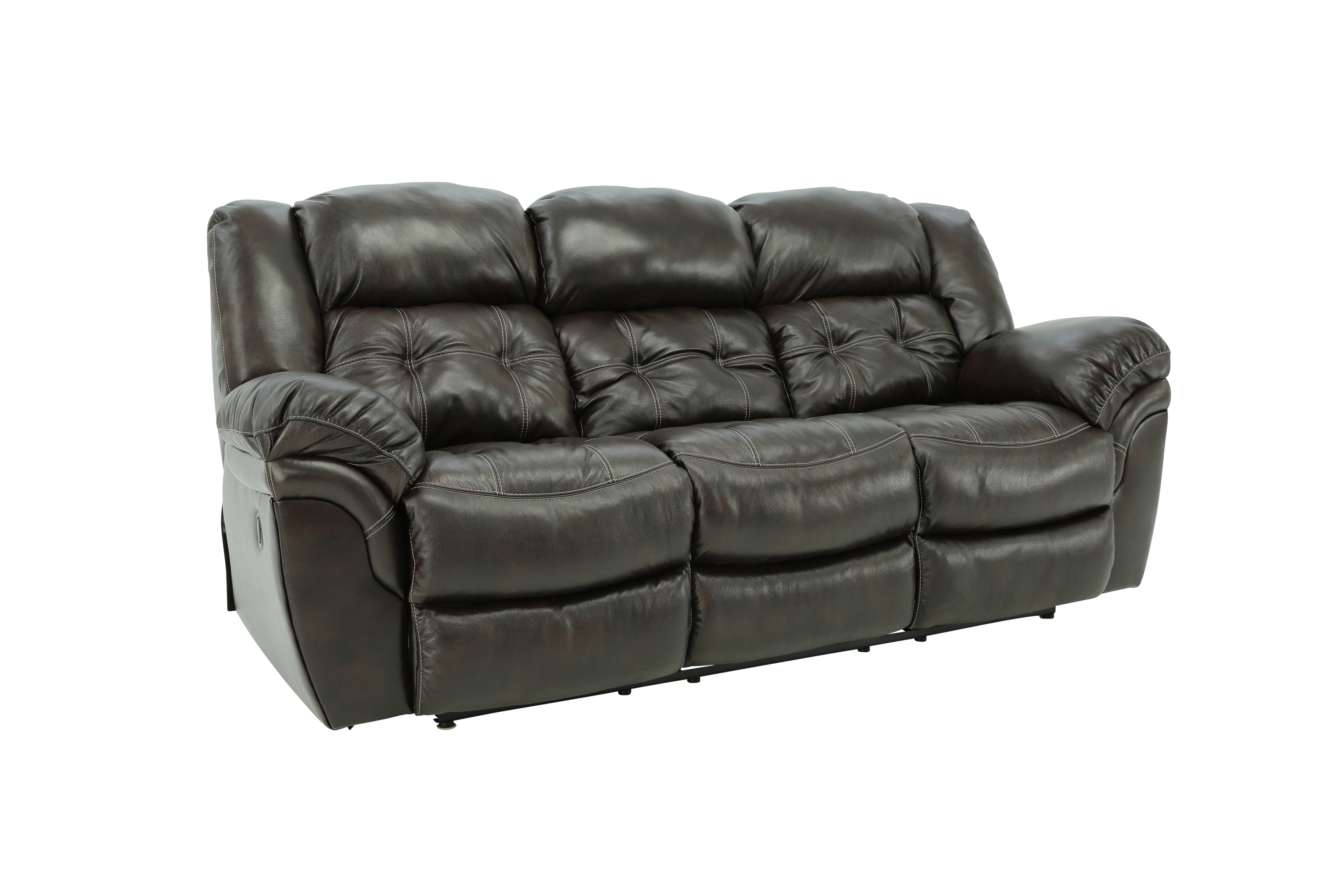 Hudson Leather Reclining Sofa - Chocolate - Additional View 1