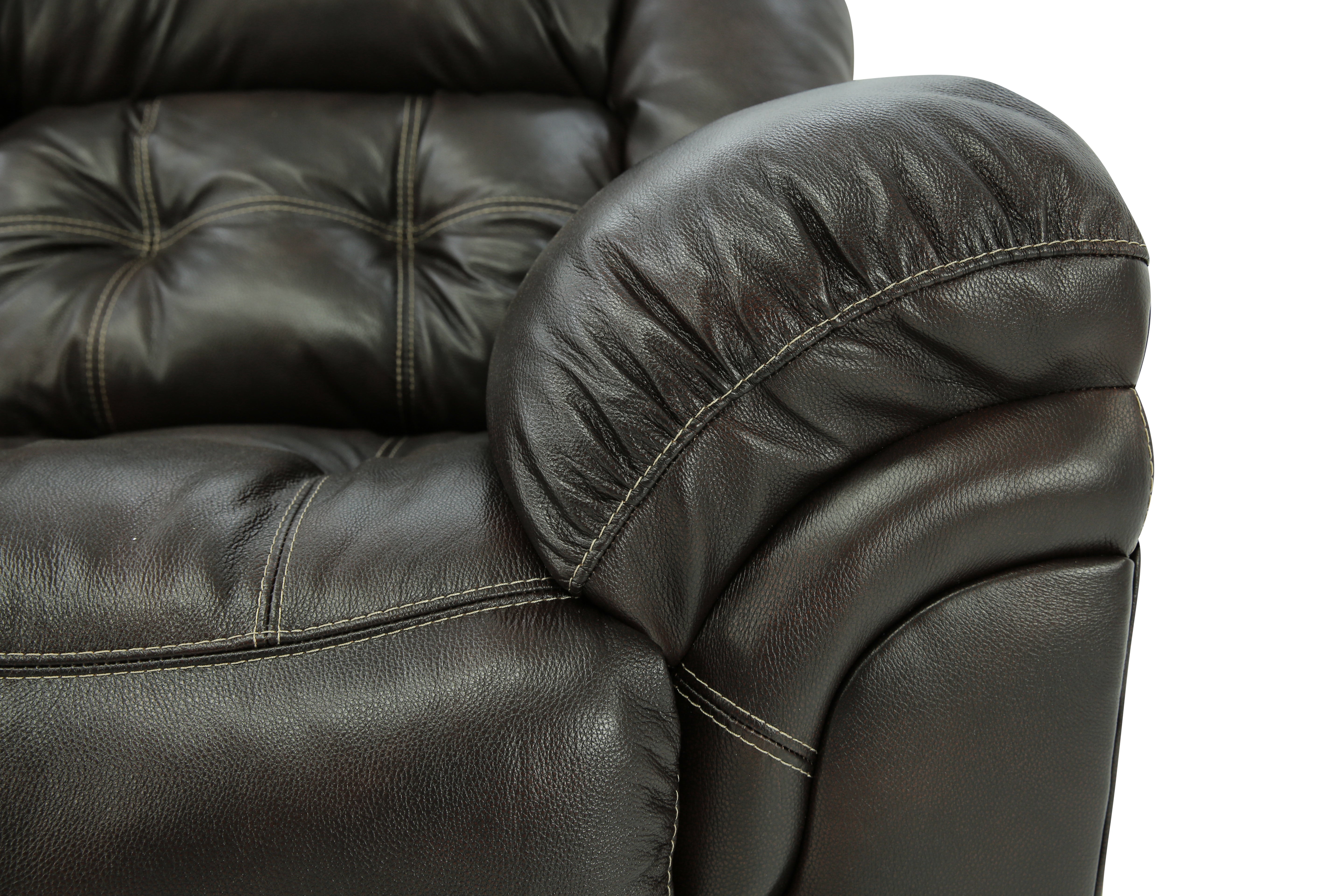 Hudson Leather Reclining Sofa - Chocolate - Additional View 2